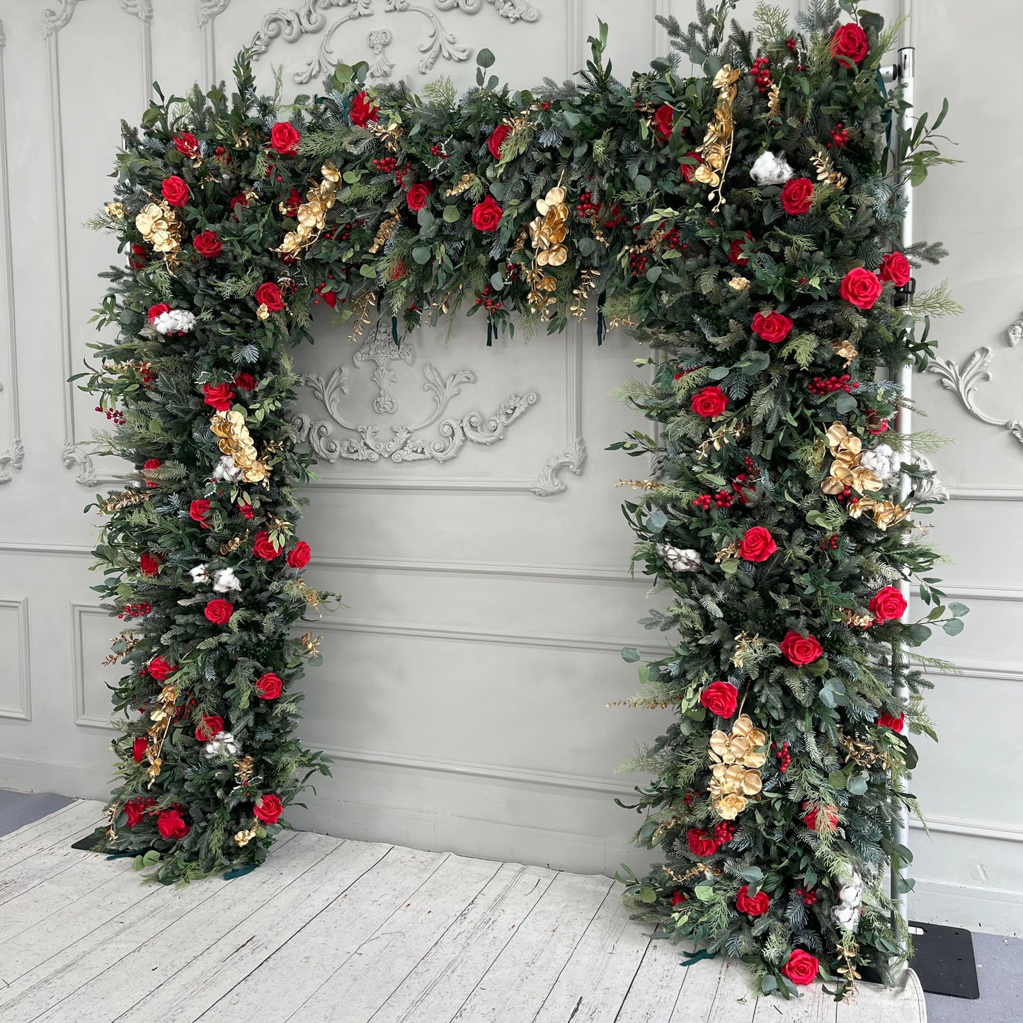 Flower Arch Artificial Christmas Backdrop For Party Decoration