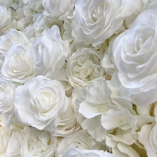 Lightning Deals: Flower Wall 3D White Rolling Up Curtain Floral Backdrop Party Proposal Wedding Decor