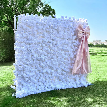 100% handmade, the 5D pure white rose flower wall provides a lifelike appearance and is easy to set up. 