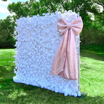100% handmade, the 5D pure white rose flower wall provides a lifelike appearance and is easy to set up. 