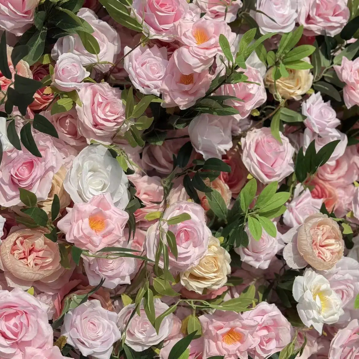 Flower Wall 3D Light Pink and White Rose Fabric Rolling Up Curtain Floral Backdrop Wedding Party Proposal Decor