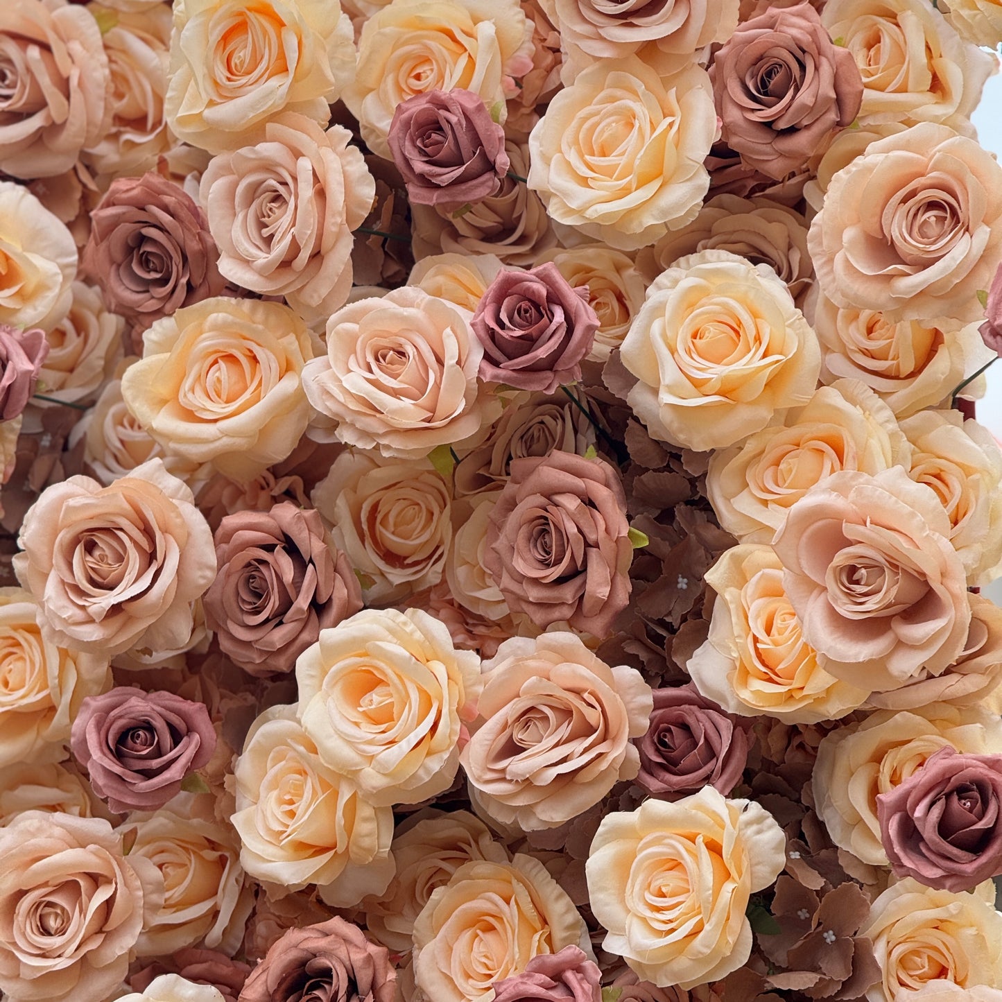 Flower Wall 5D Khaki Coffee Farbic Rolling Up Curtain for Event Party Decor