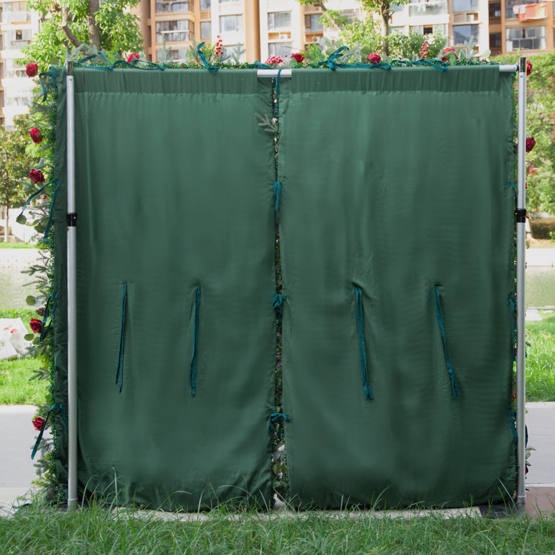 Flower Wall 5D Christmas Red Rose Green Leaves Floral Backdrop for Event Party Home Decor