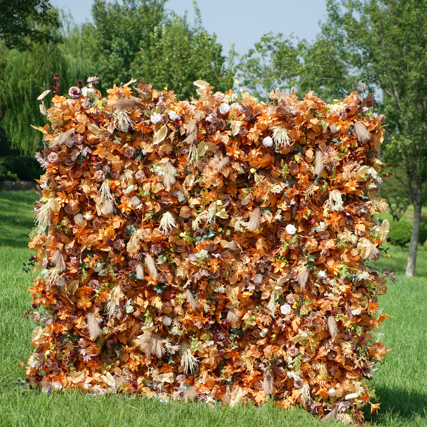 5D Yellow Fall Flower Wall Backdrop for Wedding Decor