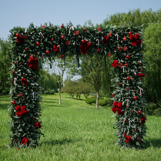 Green 8ftx8ft Outdoor Christmas Archway with Ornament