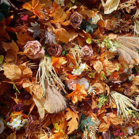 5D Yellow Fall Flower Wall Backdrop for Wedding Decor