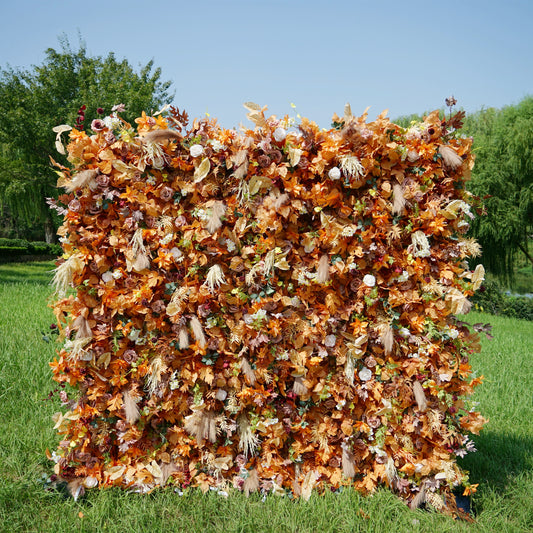 5D Yellow Fall Flower Wall Backdrop for Wedding Decor