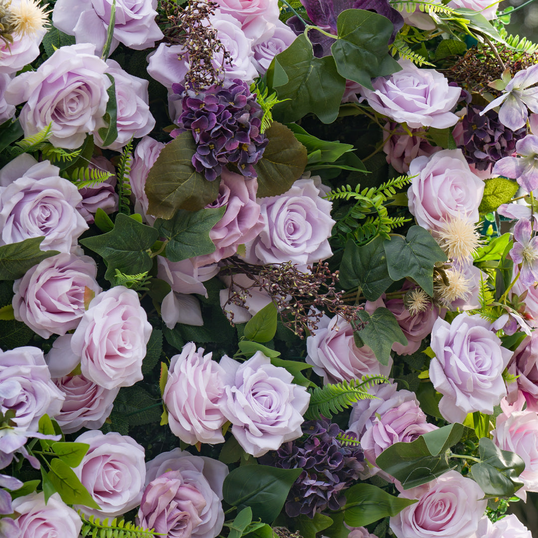 Flower Wall 5D Purple Rose Floral Backdrop Rolling Up Curtain for Wedding Event Party Decor