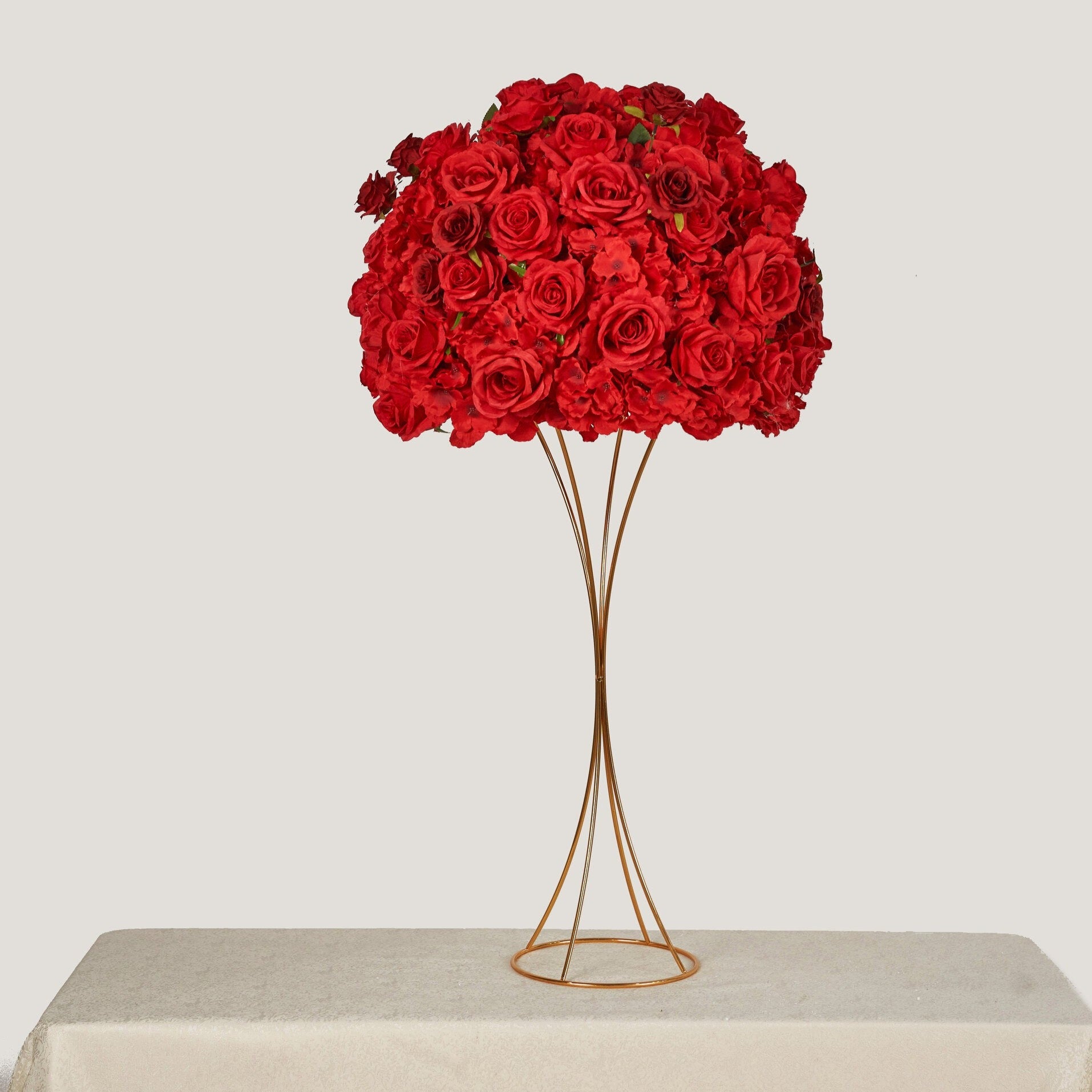 Flower Ball Dark Red Rose Wedding Proposal Party Centerpieces Decor