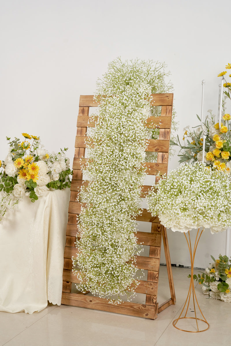 Baby's Breath Runner Long Row of Flowers Wedding Arch Floral Background Wall Decoration Proposal Decor