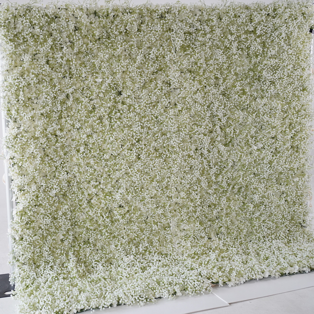 Flower Wall Baby Breath Fabric Rolling Up Curtain Floral Backdrop Wedding Party Proposal Decor