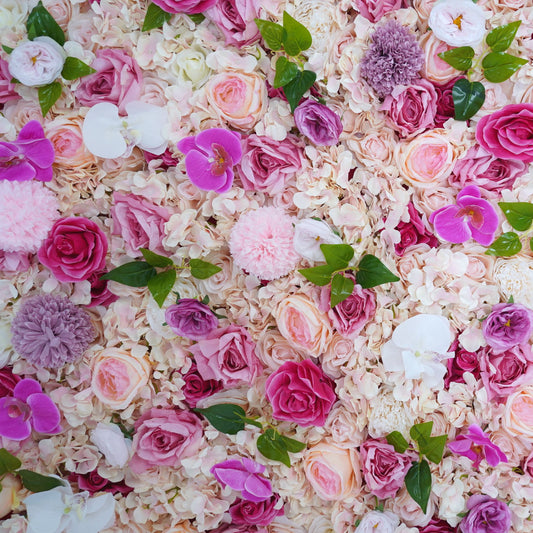 Lightning Deals: 8x8ft Flower Wall Rose Pink Rolling Up Curtain Fabric Artificial Flower Wall Backdrop Proposal Wedding Party Decor - KetieStory