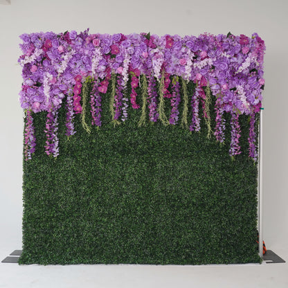 Crafted for realism, purple flower wall boasts a fabric backing and fade-resistant colors.