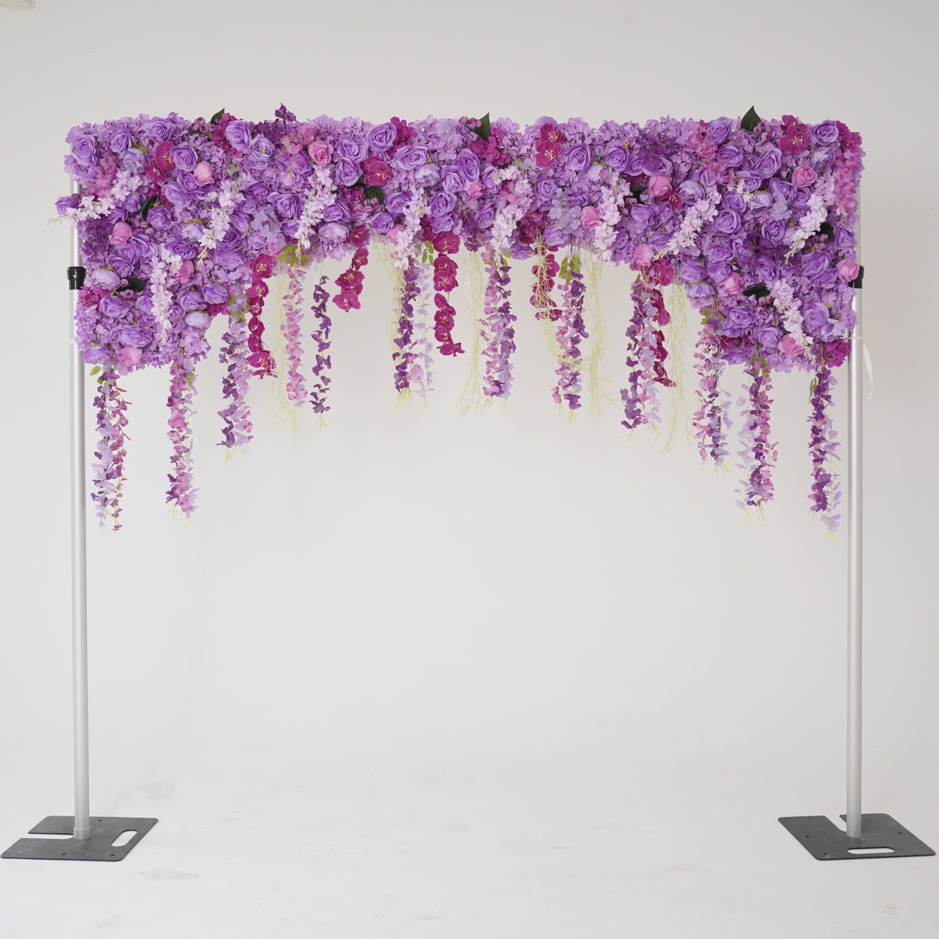 Crafted for realism, purple flower wall boasts a fabric backing and fade-resistant colors.
