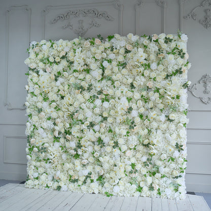 white rose flower wall side view is designed for realism and durability with a fabric backing.