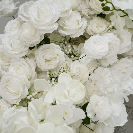 Flower Arch Heart Shaped White Roses Floral Arch Set Proposal Wedding Party Decor - KetieStory