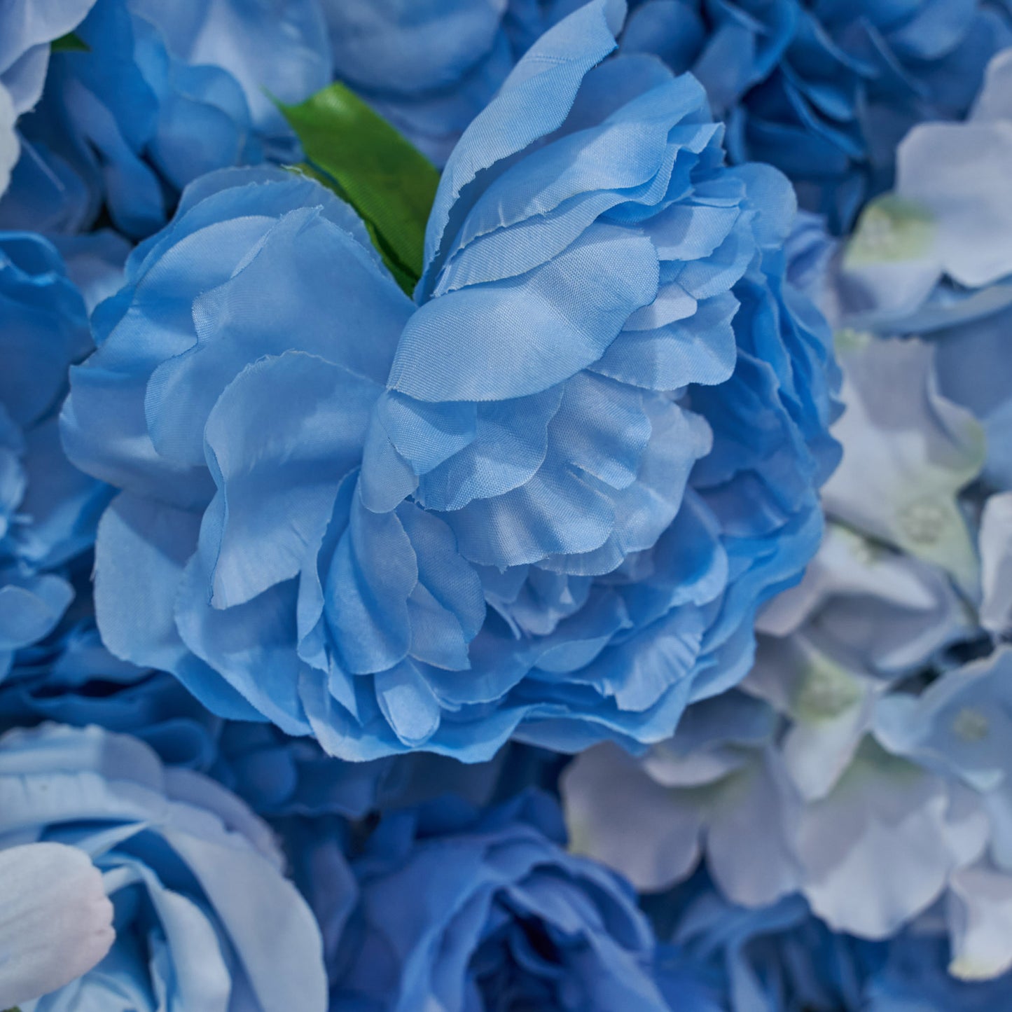 Flower Wall 3D Navy Blue Artificial Fabric Rolling Up Floral Backdrop Flowers