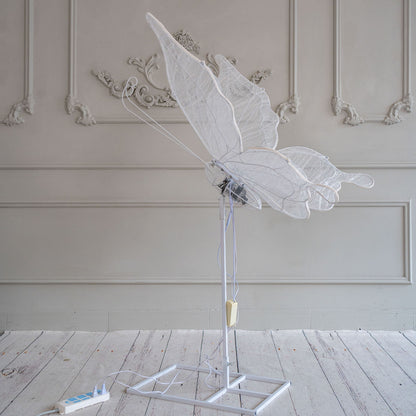 Set of 2 White Electric Butterfly Light Party Lights for Event Wedding Decor Props - KetieStory