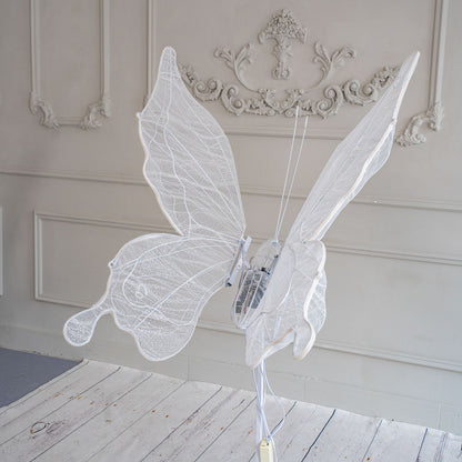 Set of 2 White Electric Butterfly Light Party Lights for Event Wedding Decor Props - KetieStory