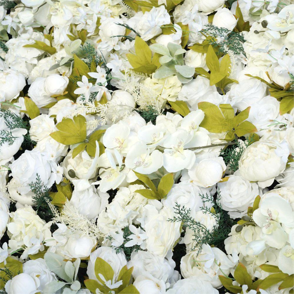 Flower Wall White Peony Fabric Rolling Up Curtain Floral Backdrop Wedding Party Proposal Decor