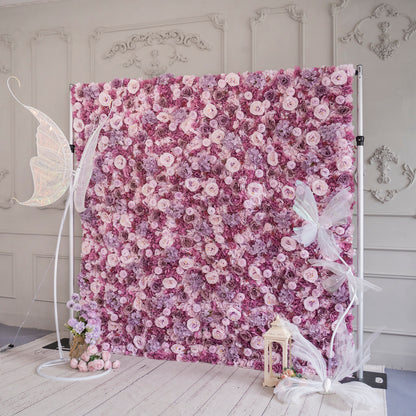 Fade-resistant and realistic, the lotus root pink flower wall side view features a fabric backing.