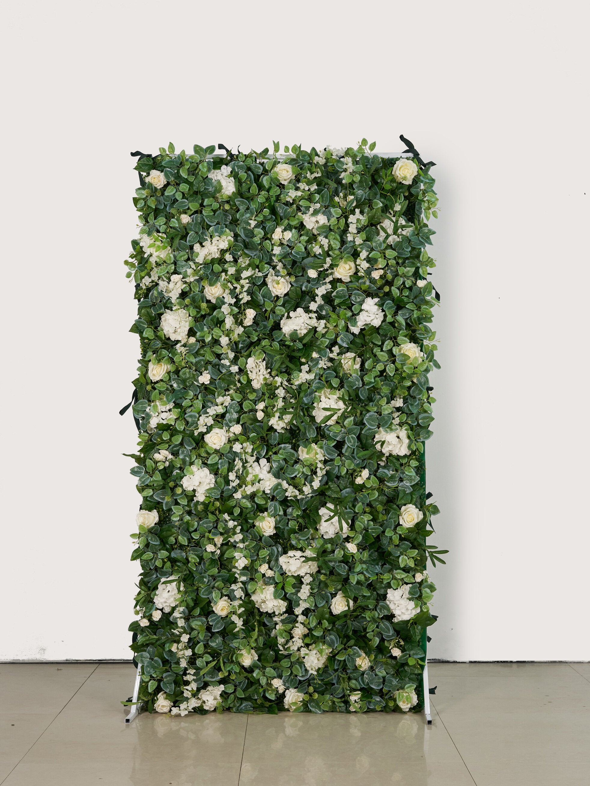 Flower Wall White Rose & Green B Fabric Rolling Up Curtain Floral Backdrop Wedding Party Proposal Decor