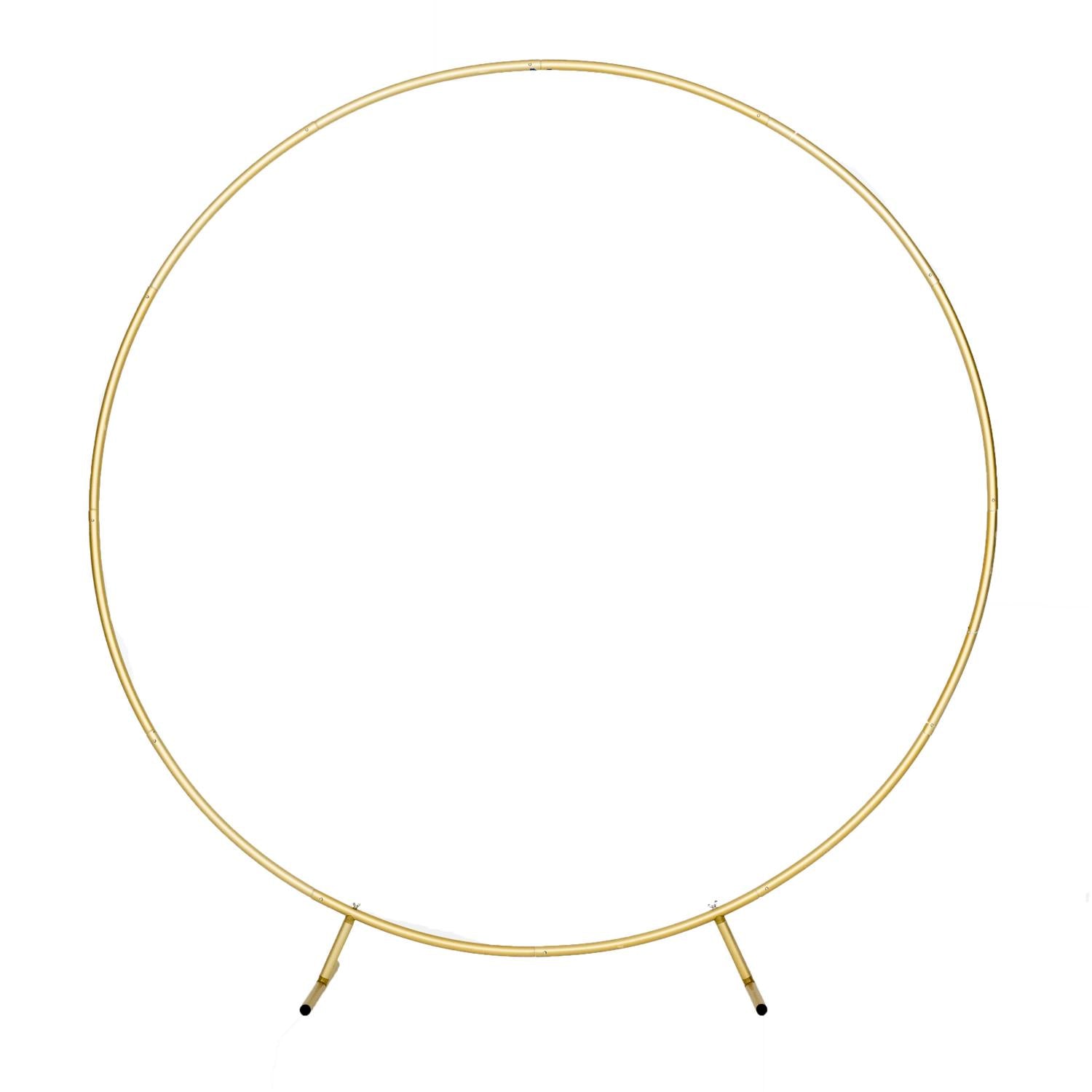 Round Stand Gold 6.5x6.5ft(2x2m) Aluminum Frames for Balloon Party Decor Wedding Ring Flower Arch