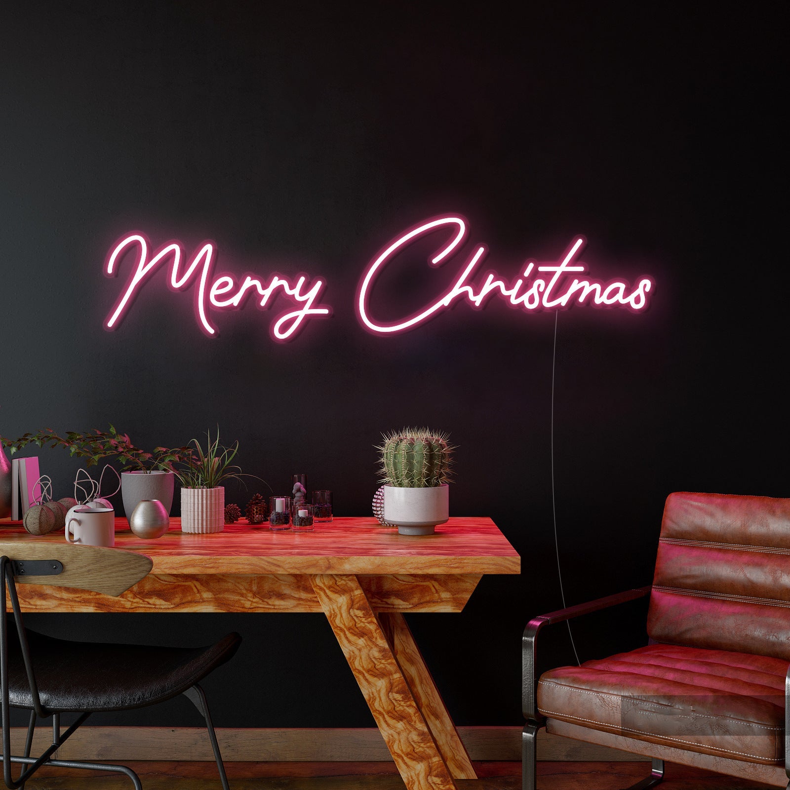 Merry Christmas Neon Sign Acrylic Plate for Party Wall Decor Birthday Wedding Bar Shop