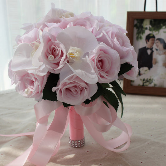 Bridal Bouquet Kate Rose in White & Pink Series for Wedding Party Proposal - KetieStory