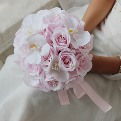 Bridal Bouquet Kate Rose in White & Pink Series for Wedding Party Proposal - KetieStory
