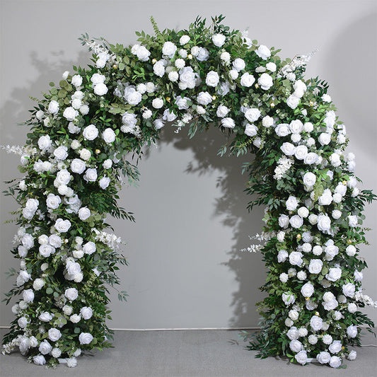 Green Rose Hydrangea Flower Arch Frames for Wedding Party Decor - KetieStory