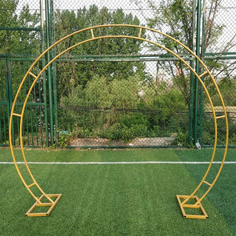 Gold Round Stand Wedding Props Wrought iron Double Pole Arch Flower Stand Frames