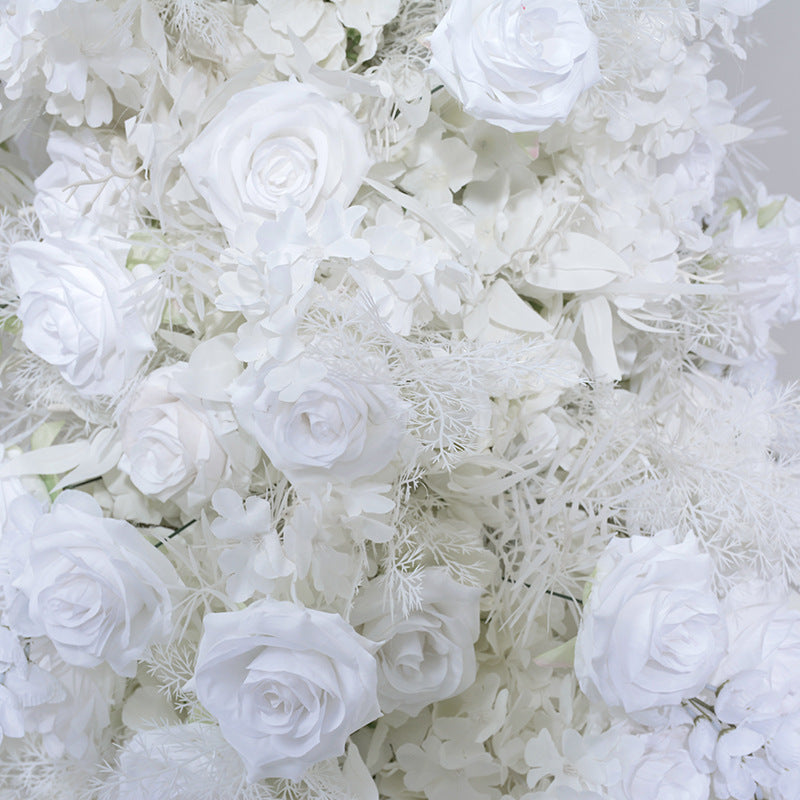 Flowers Arch Set Blossom White Roses for Wedding Event Decoration Proposal Decor