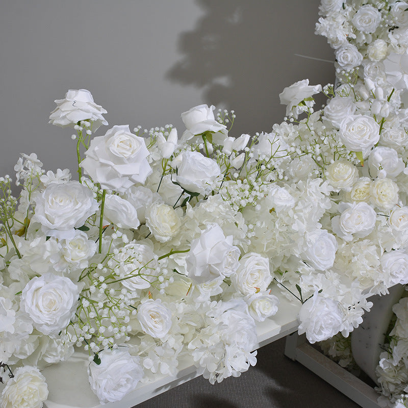 White Rose Flower Arch Set for Wedding Party Proposal Decor - KetieStory