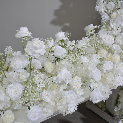 White Rose Flower Arch Set for Wedding Party Proposal Decor - KetieStory