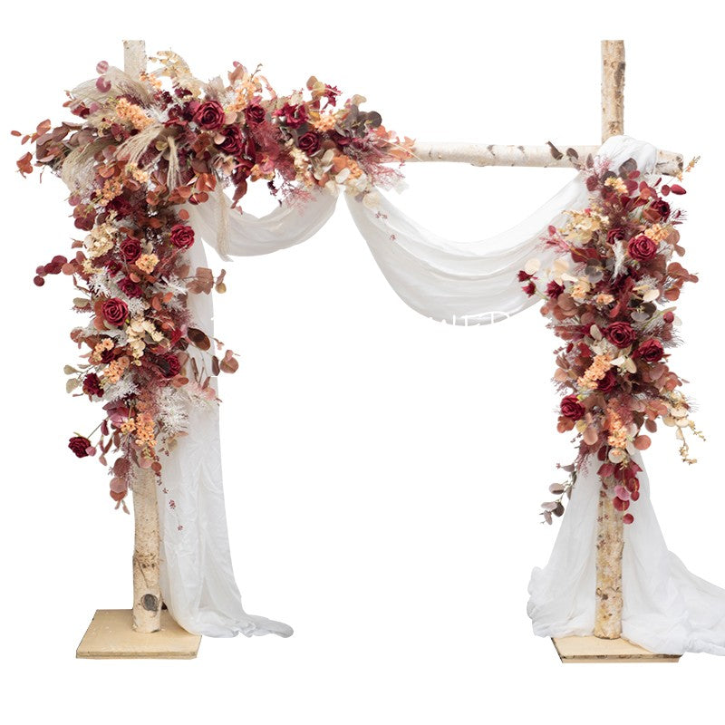 Rose Red Arch Flower Stand Frames for Wedding Party Decor Proposal