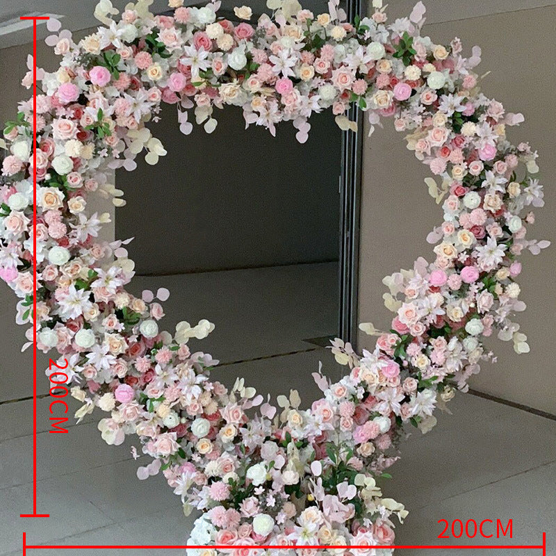 Flower Arch Roses Heart Shaped Floral Set Backdrop Proposal Wedding Party Decor - KetieStory