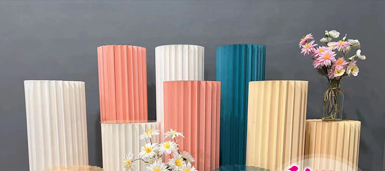 Round Stand Origami Cylindrical Dessert Table Folding Roman Column Party Stage Decoration