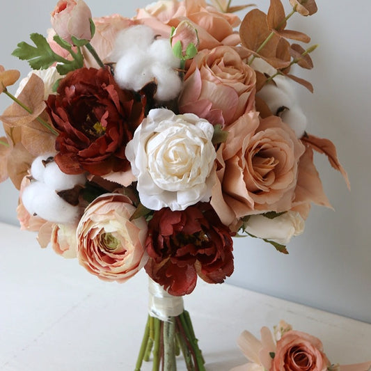 Bridal Bouquent Creamy Rose Vintage Lulienne for Wedding Party Proposal - KetieStory