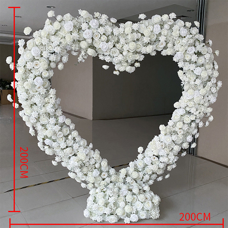 Flower Arch Roses Heart Shaped Floral Set Backdrop Proposal Wedding Party Decor