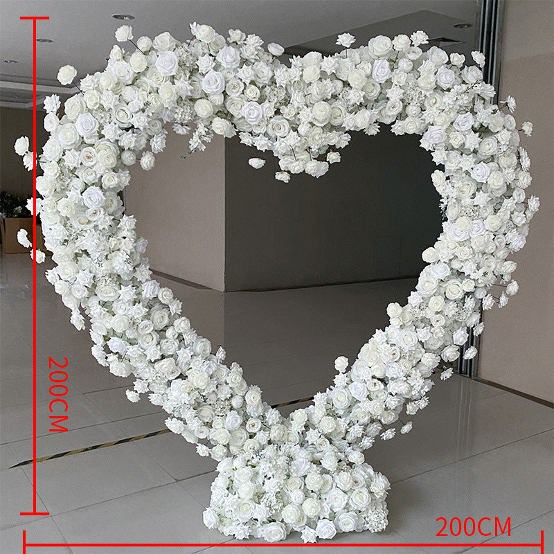 Flower Arch Roses Heart Shaped Floral Set Backdrop Proposal Wedding Party Decor - KetieStory