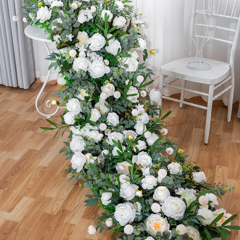 Proposal Decor Wedding Decoration Trailing Artificial Flowers - White & Green