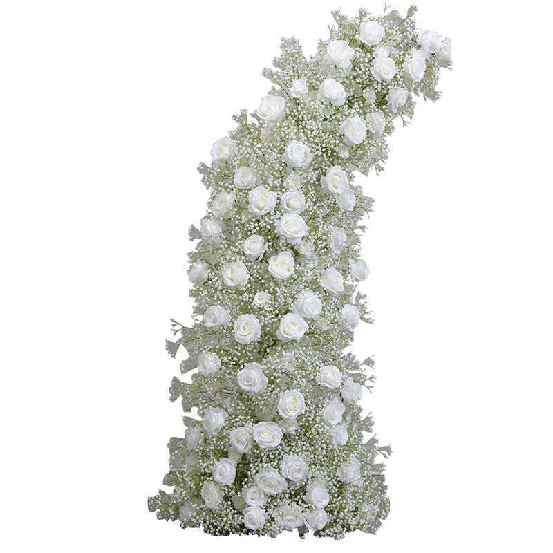 Flower Arch Baby's Breath Roses Artificial Horn Floral Event Proposal Wedding Decoration