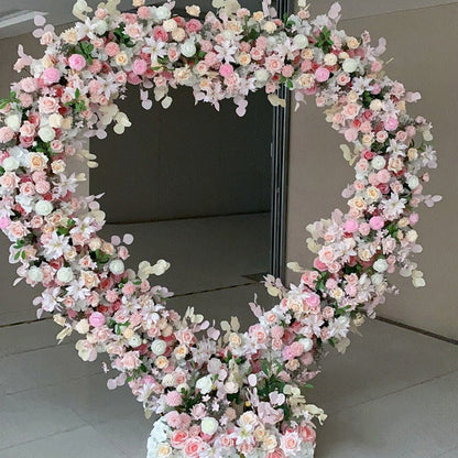 Flower Arch Roses Heart Shaped Floral Set Backdrop Proposal Wedding Party Decor - KetieStory