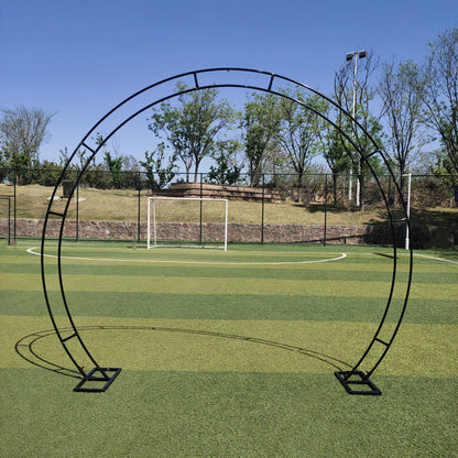 Black Round Stand Wedding Props Wrought iron Double Pole Arch Flower Stand Frames - KetieStory