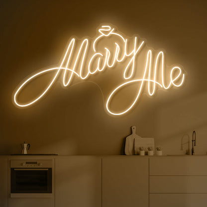 Marry Me Neon Sign Acrylic Plate for Wedding Party Proposal Wall Decor - KetieStory
