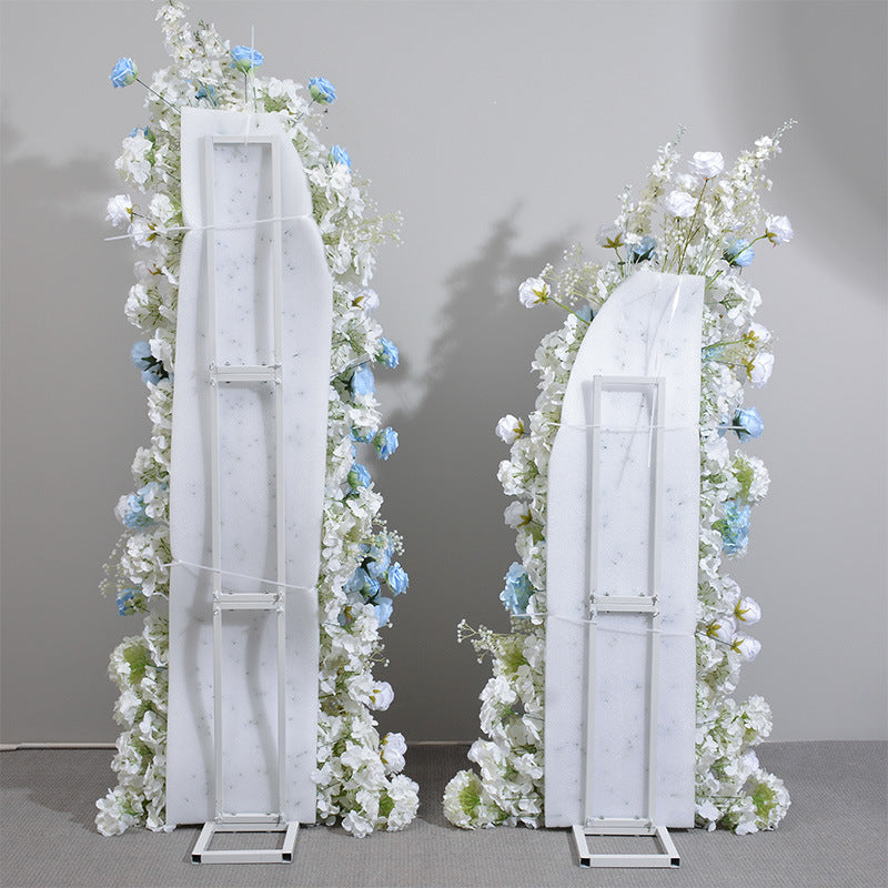 Flower Arch Blue White Roses Artificial Florals Backdrop Event Proposal Wedding Decoration