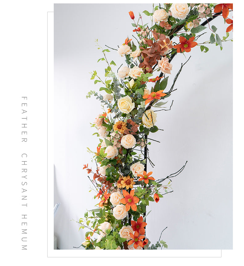 Fall Orange Flower Arch Set  for Wedding Party Decor Proposal - KetieStory