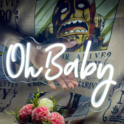 Oh Baby Neon Sign Acrylic Plate for Party Wall Decor Christmas Birthday Wedding - KetieStory