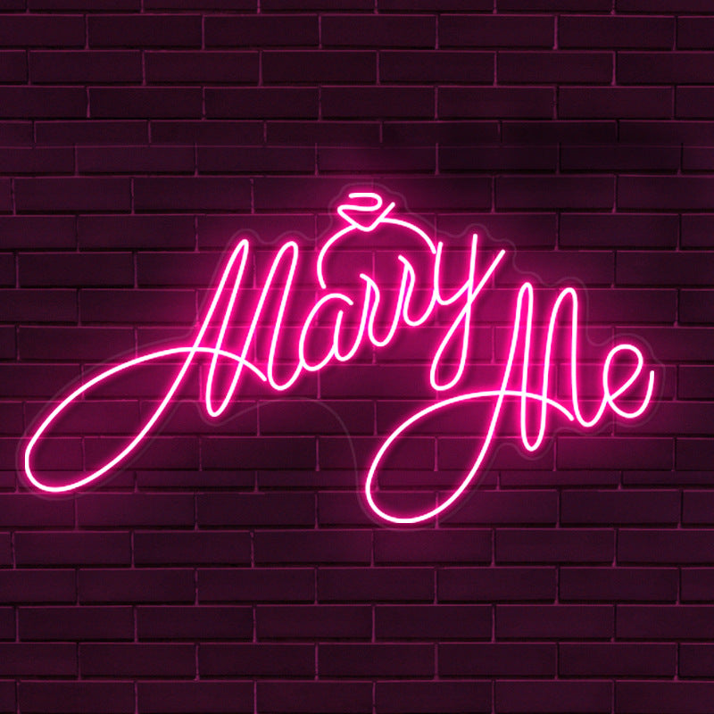 Marry Me Neon Sign Acrylic Plate for Wedding Party Proposal Wall Decor - KetieStory